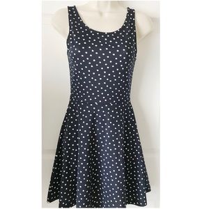 Navy polka dot skater dress